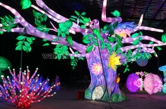 Festival de año nuevo chino tradicional espectáculo de linterna de jirafa animal al aire libre con luz led
