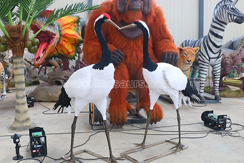 Animatronic Red-crowned Crane