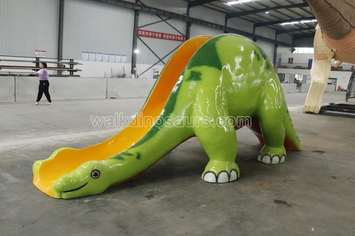 Dinosaur shaped glassed steel slide