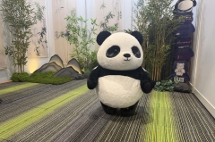 Realistic Interactive Animatronic Panda Model, Walking Talking Panda Robot For Indoor Decor Zoo Event Show