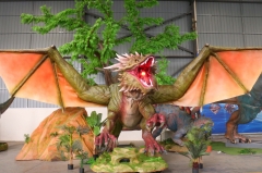 Giant Animatronic Western Dragon Statue Large Outdoor Dragon Model for Festival & Theme Park Decoration