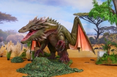 Giant Animatronic Western Dragon Statue Large Outdoor Dragon Model for Festival & Theme Park Decoration