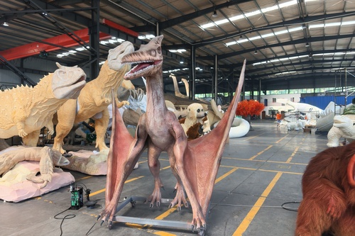 Animatronic Pterosaur Realistic Pterodactyl Model Carbon Steel Structure Silicone Rubber Skin Dinosaur Animatronics Theme Par