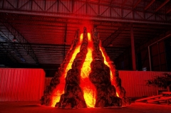 Large Simulated Volcano Prop FRP Material LED Lava Smoke for Theme Scenery
