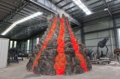 Large Simulated Volcano Prop FRP Material LED Lava Smoke for Theme Scenery