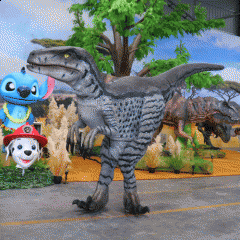 Custom Blue Velociraptor Mascot Costume Realistic Dinosaur Cosplay Suit for Party & Events
