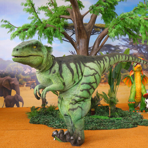 Custom Green Velociraptor Mascot Costume Realistic Dinosaur Cosplay Suit for Party & Events