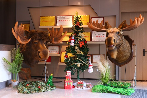 Animatronic Moose Head with Realistic Fur | Wall Mounted Moose Decoration for Theme Park & Restaurant