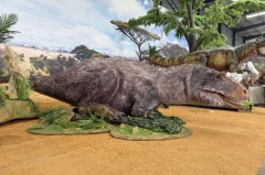 Animatronic Dinosaur Yutyrannus Feathered Life Size 8m Robotic Model with Sleeping Posture for Theme Park