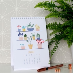 Custom Monthly Paper Cardboard Daily Desk Calendar Print Table Stand Calendar