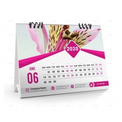 Wholesale Custom Cardboard Paper Printing Coloring Spiral Binding Desktop Calendar Stand