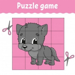 Cute Lovely Animal Cardboard Jigsaw Puzzle For Kid and Baby