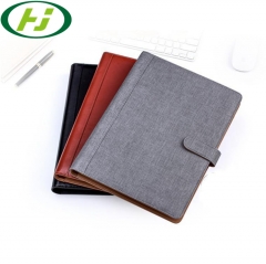 High Quality Custom PU Leather Business A4 Portfolio File Folder with Pen Holder for Office Organizer