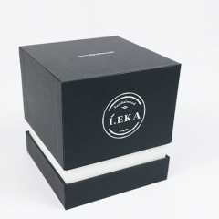 Design Luxury Logo Printed 2 Piece Rigid White Cardboard Custom Candle Packaging Box