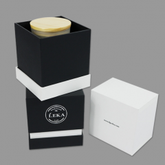 Design Luxury Logo Printed 2 Piece Rigid White Cardboard Custom Candle Packaging Box