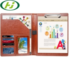 A4 Leather Compendium/pu Portfolio/file Folder With Logo Embossed