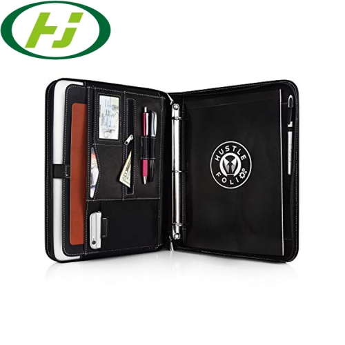 Padfolio Menu Document Business Holder A4 PU Custom Leather File Folder