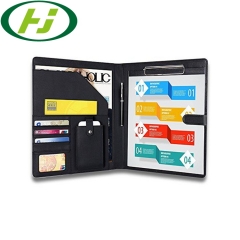 Best Quality Office Supply File Notebooks Customized PU Leather Document Holder Portfolio