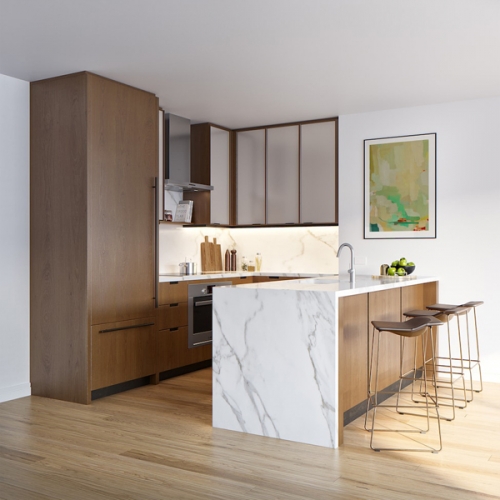 Modern design solid wood kitchen cabinet project in Oslo,Norway