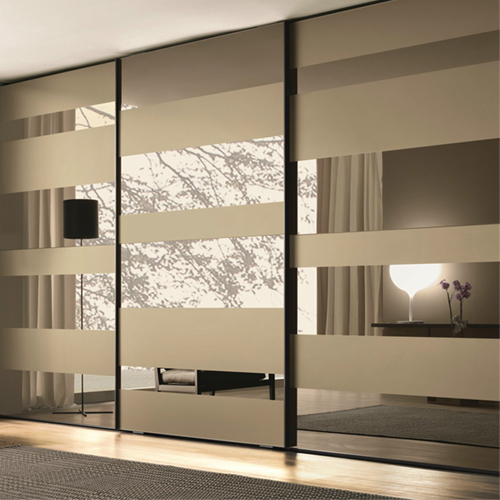 Sliding glass door wardrobe