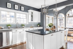 AllandCabinets custom white painted shaker style framed kitchen cabinet