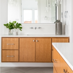 Contemporary wood tone vanity