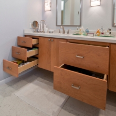 Double bowls wood grain vanity