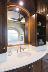 Antique stained wood vanity