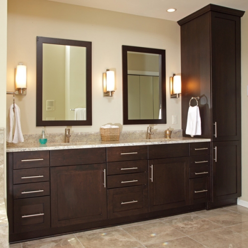 Dark brown painting solid wood vanity