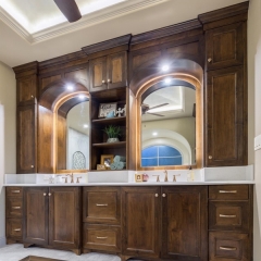 Antique stained wood vanity