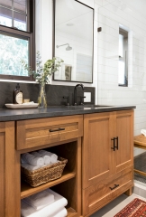 Stained oak shaker vanity