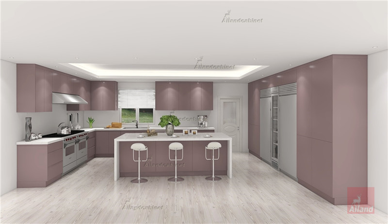 Allandcabinet Khaki green&lavender painting kitchen cabinet
