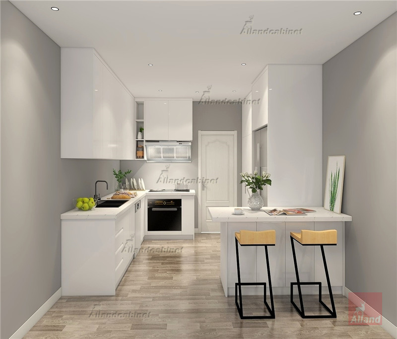 Allandcabinet australia popular type white high glossy kitchen cabinet