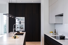 Modern design black timber tone and white lacuqer kitchen cabinet- Allandcabinet