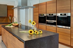 Wood veeneer&lacquer modern kitchen cabinet-Allandcabinet