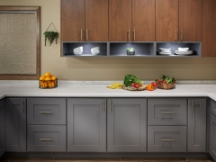 Two tone mixed shaker and wood veneer kitchen cabinet -Allandcabinet