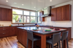 Stained oak full overaly shaker framed door kitchen cabinet-Allandcabinet