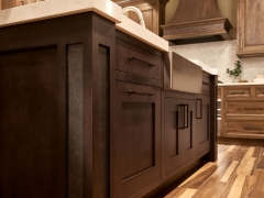 Classic framed kitchen cabinet with mullion glass door-Allandcabinet