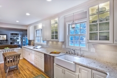 White painted transitional smiple design framed kitchen cabinet with full overlay door-Allandcabnet