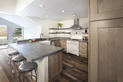 Full overlay natural stain painting maple wood kitchen design with framed shaker door -Allandcabinet