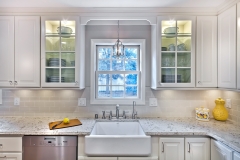 White painted transitional smiple design framed kitchen cabinet with full overlay door-Allandcabnet