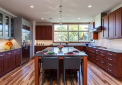 Stained oak full overaly shaker framed door kitchen cabinet-Allandcabinet