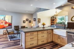 Full overlay natural stain painting maple wood kitchen design with framed shaker door -Allandcabinet