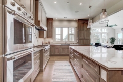 Stained solid wood kitchen cabinet with shaker door and frame -Allandcabinet