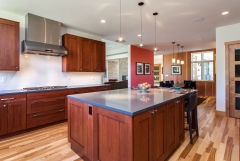 Stained oak full overaly shaker framed door kitchen cabinet-Allandcabinet