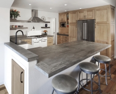 Full overlay natural stain painting maple wood kitchen design with framed shaker door -Allandcabinet