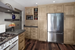 Full overlay natural stain painting maple wood kitchen design with framed shaker door -Allandcabinet