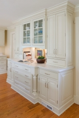 French provincial kitchen cabinets with mullion glass door accent -Allandcabinet