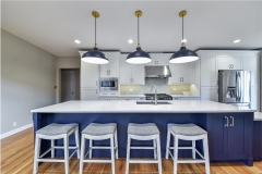 Light blue kitchen cabinet with deep glue island shaker kitchen-Allandcabinet