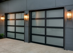Black frame frosted glass garage door-Allandhousing